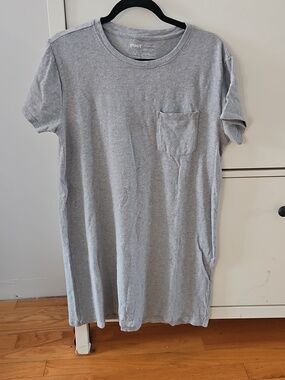 Pact Heather Gray Short Sleeve Pocket Tshirt Dress Size Large